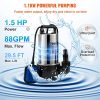 Pompe de Relevage Eaux Chargées 1100 W pour Piscine Cave Fosse Septique - Pompe Immergée Vide Eaux Sales Usées – Image 3